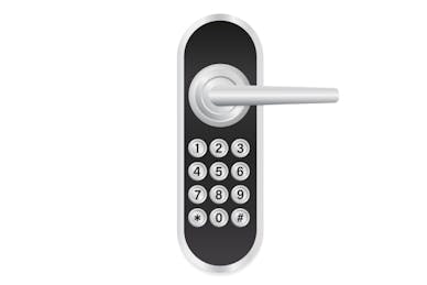 digitalt lås til yderdør, kodelås dør, digitalt dørlås, kodelås til yderdør, yderdør med kodelås, lås med kode.